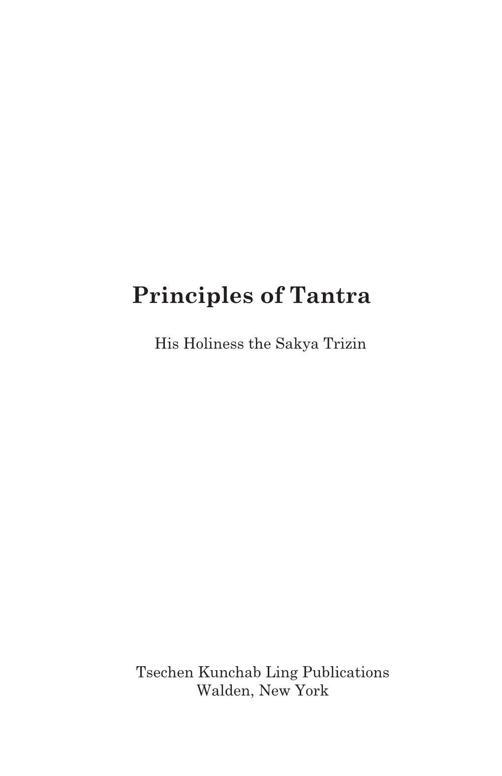 Principles of Tantra