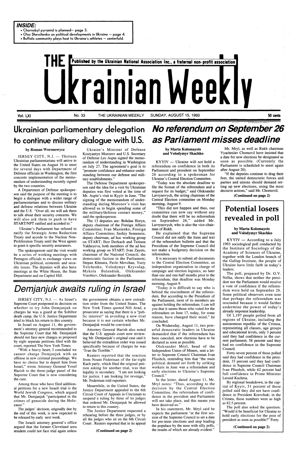 The Ukrainian Weekly 1993, No.33