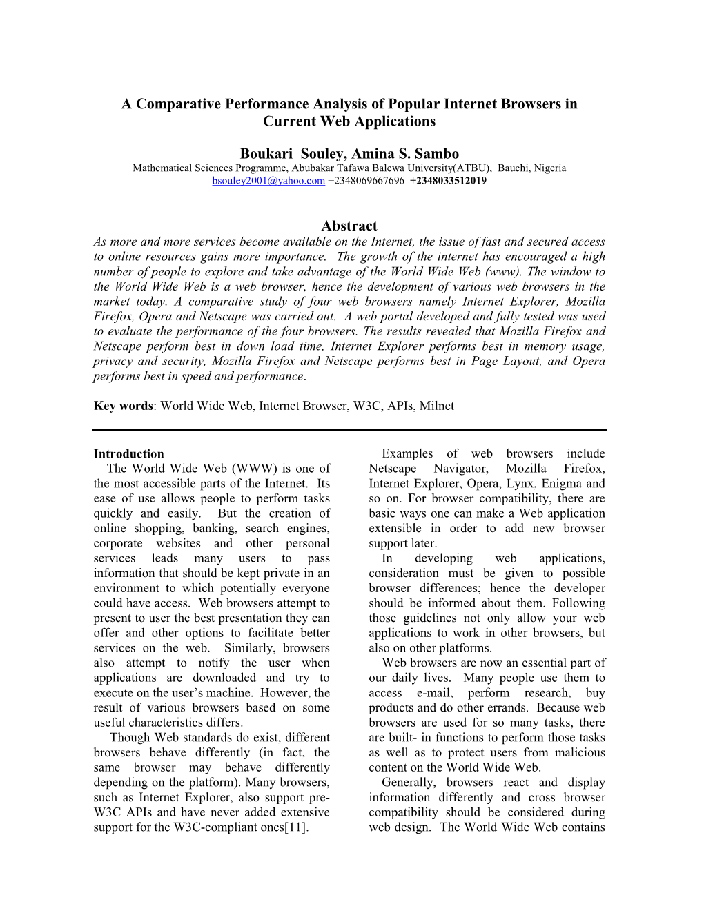 A Comparative Performance Analysis of Popular Internet Browsers in Current Web Applications