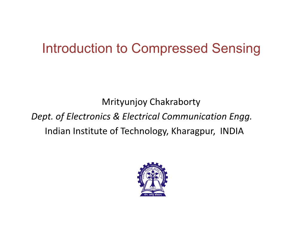 Introduction to Compressed Sensing