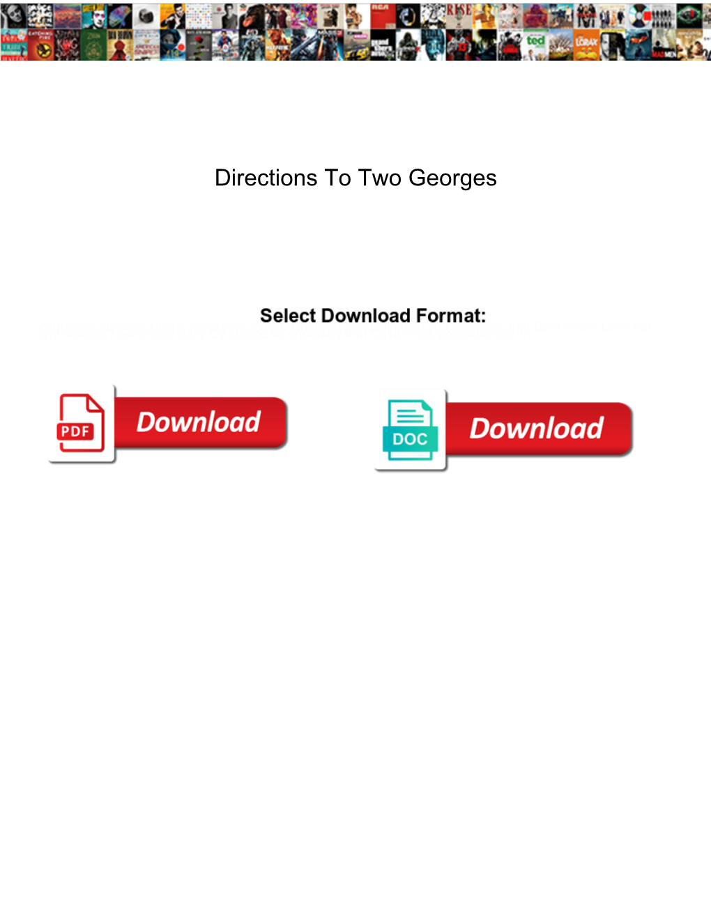 Directions to Two Georges