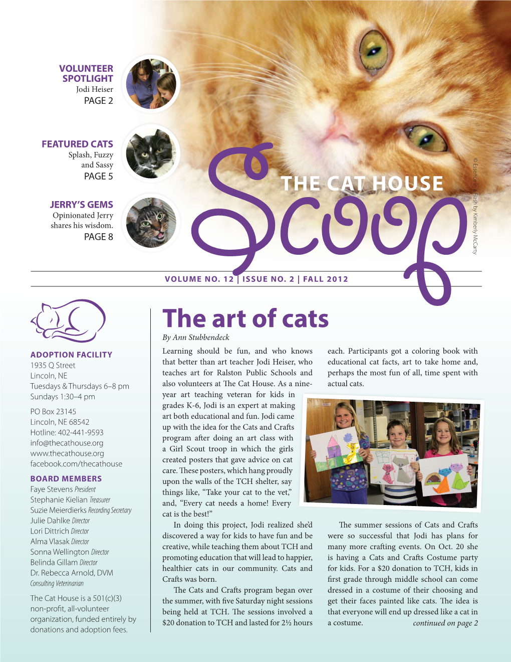 The Art of Cats by Ann Stubbendeck ADOPTION FACILITY Learning Should Be Fun, and Who Knows Each