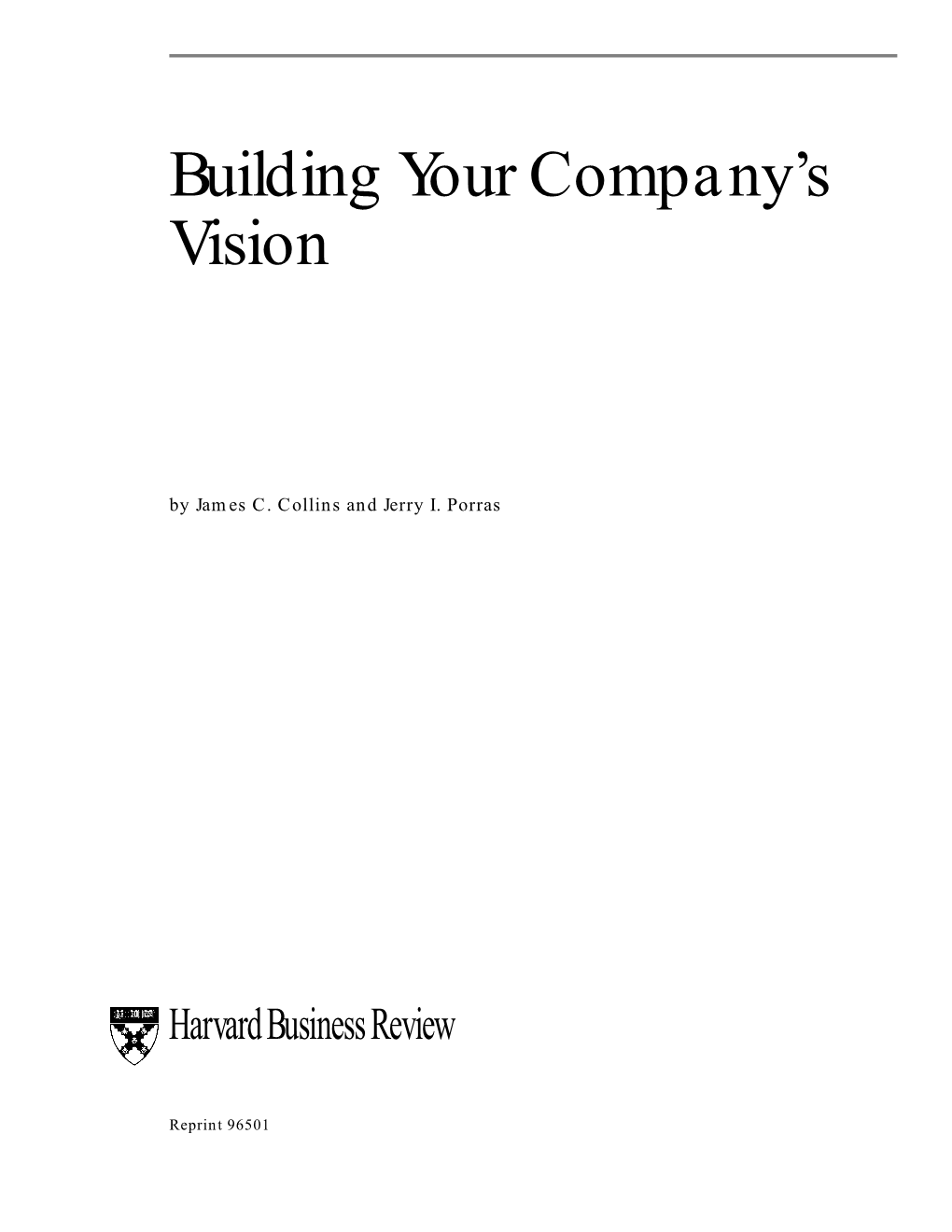 Building Your Company's Vision