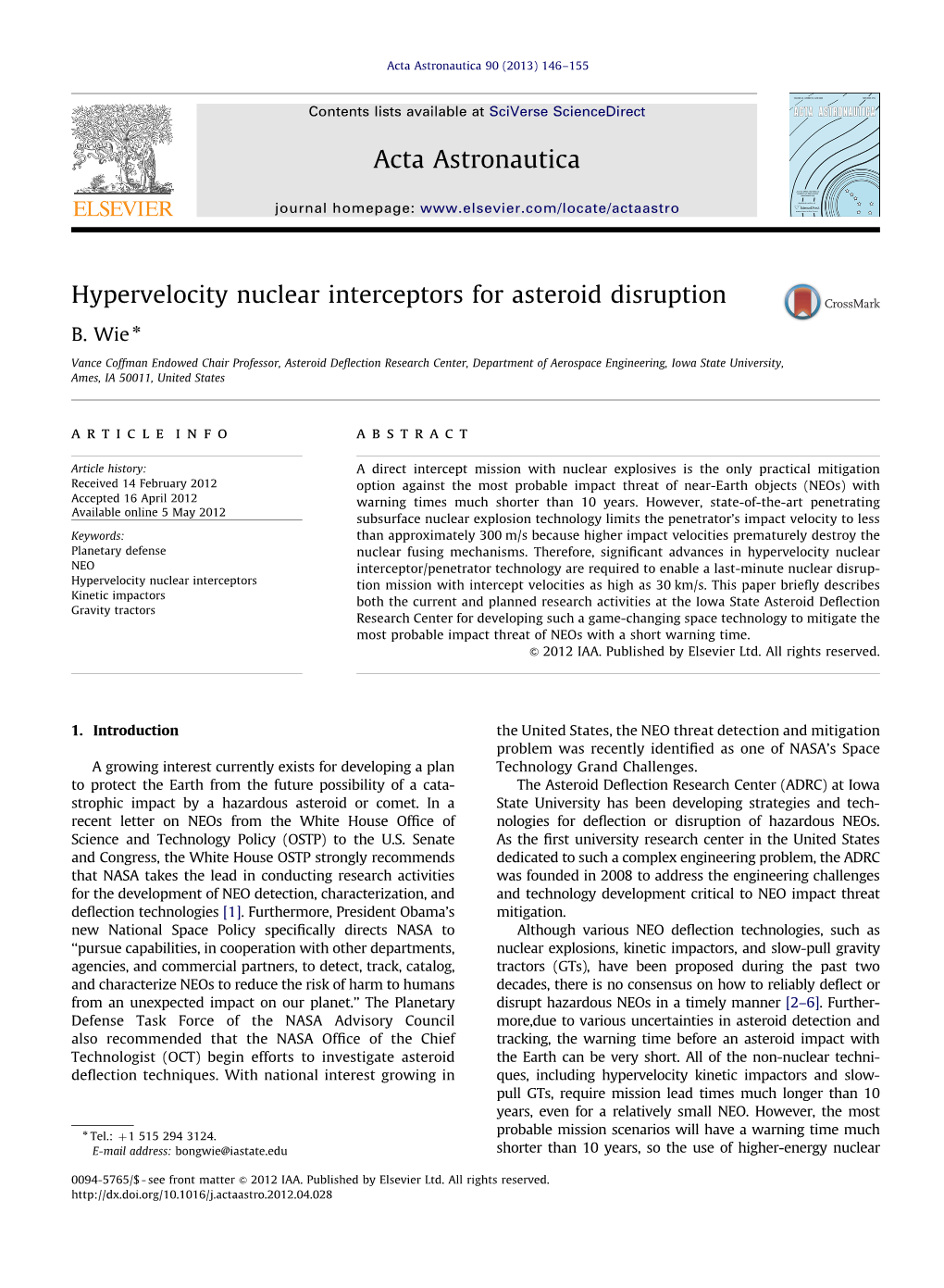 Hypervelocity Nuclear Interceptors for Asteroid Disruption