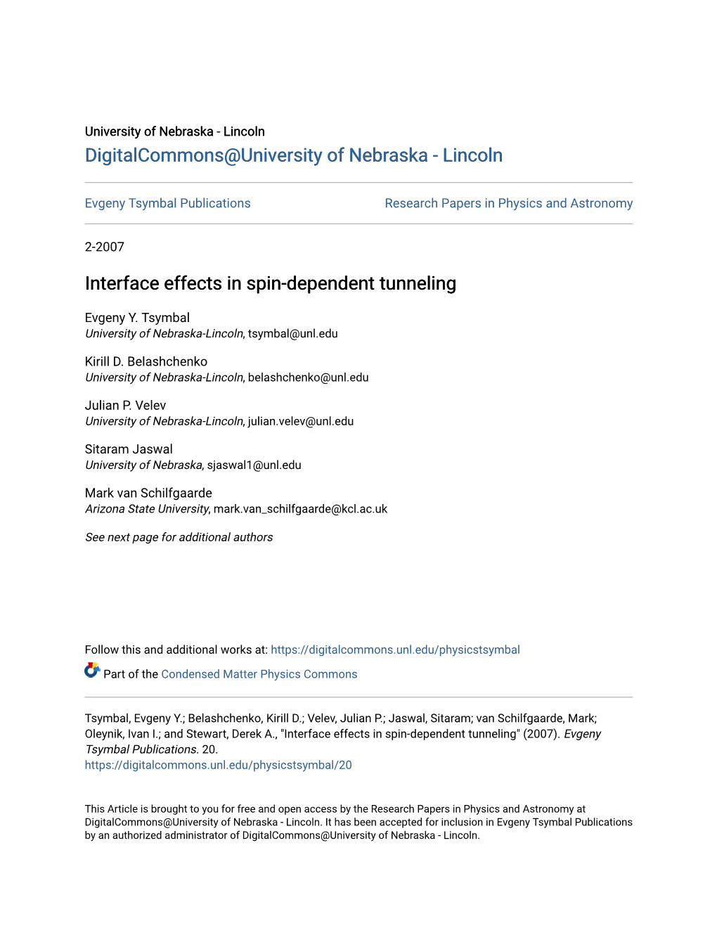 Interface Effects in Spin-Dependent Tunneling