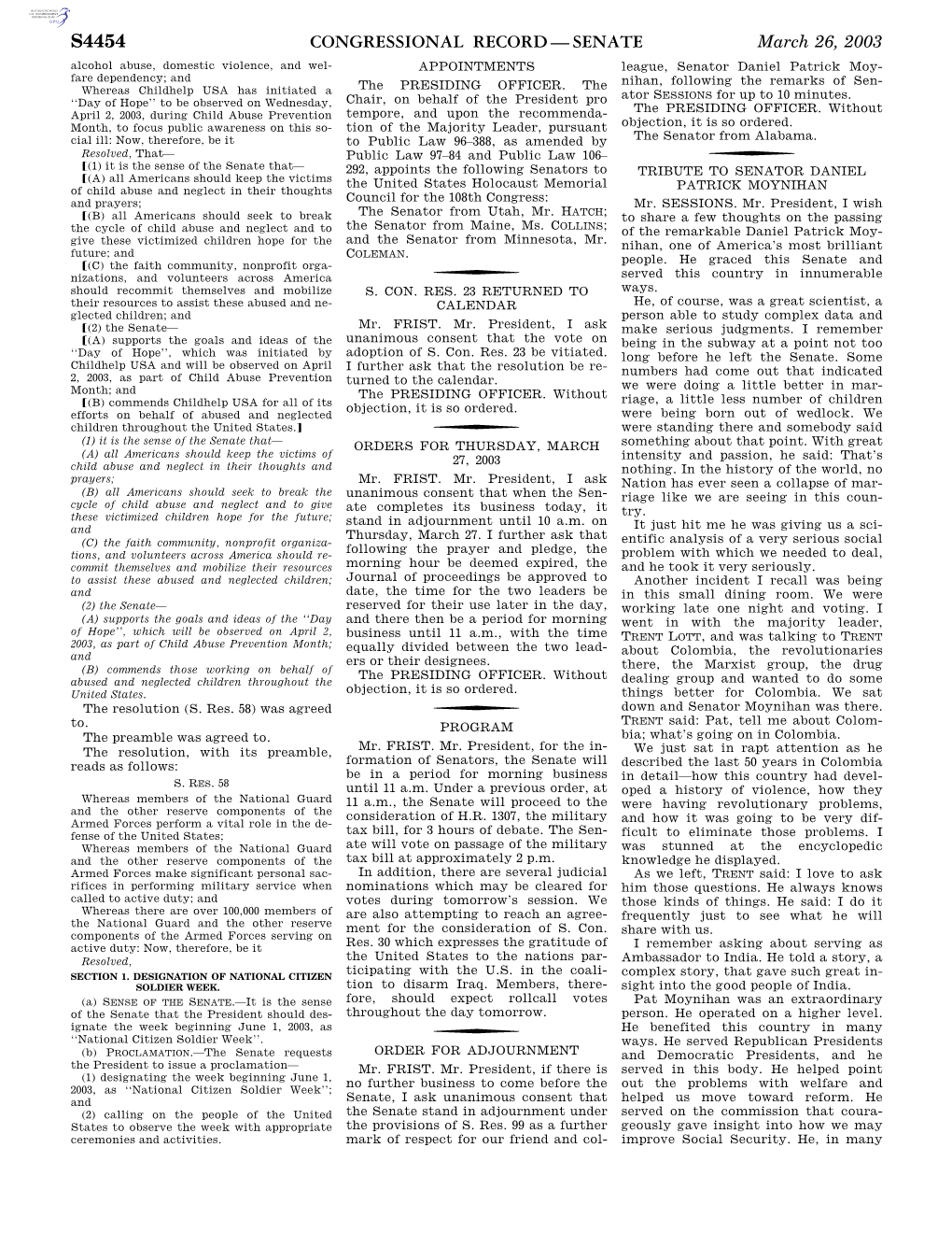 Congressional Record—Senate S4454