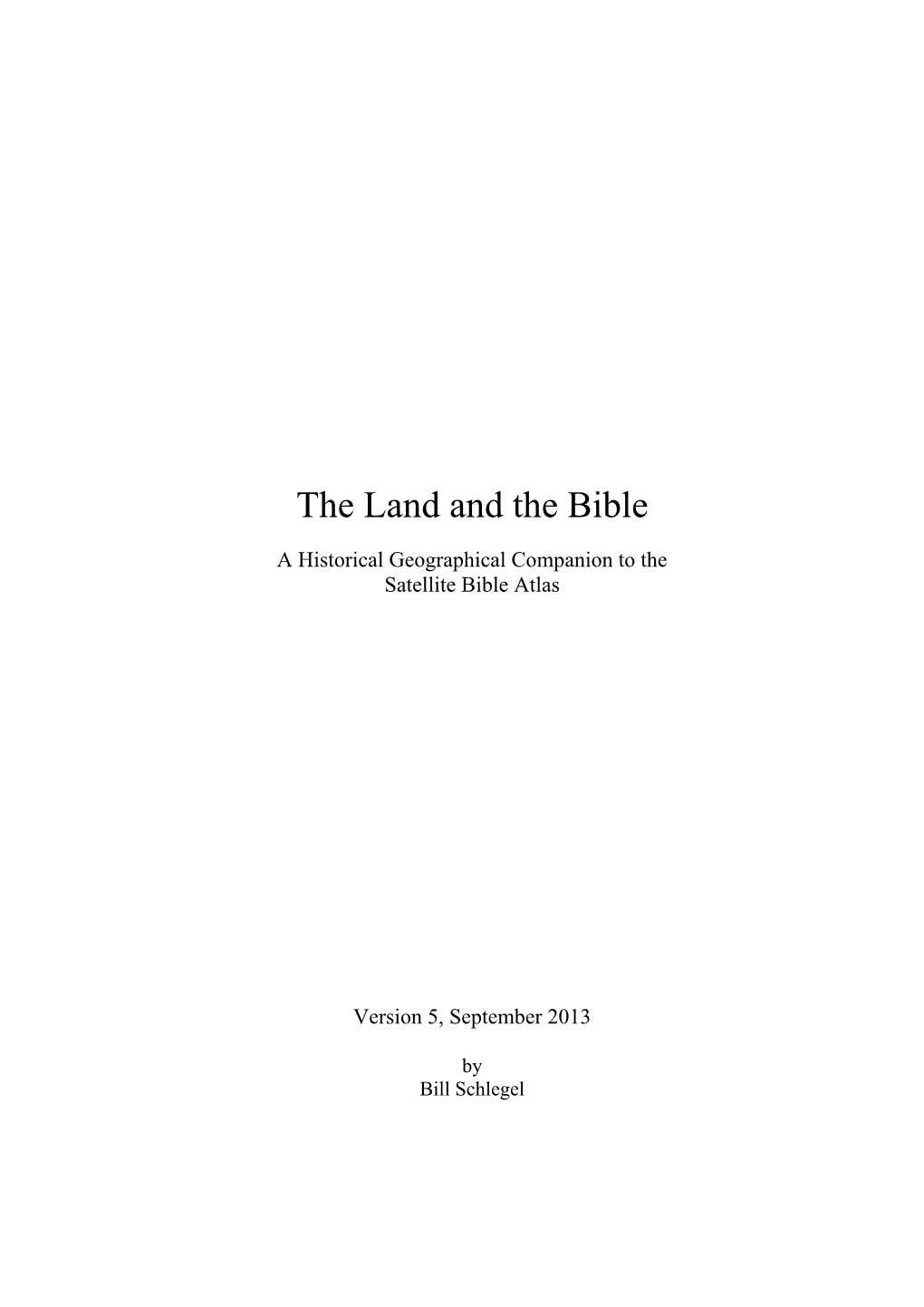 The Land and the Bible