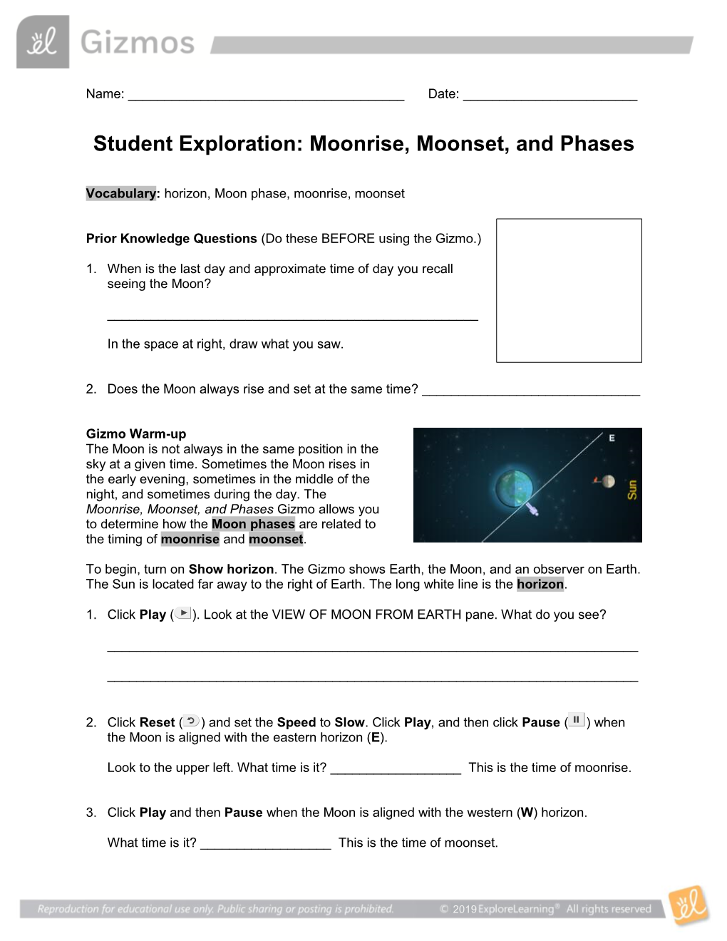 Moonrise, Moonset, and Phases