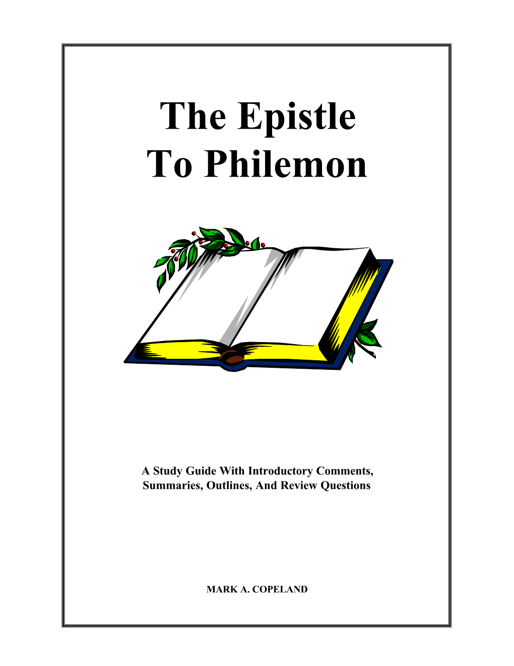 The Epistle to Philemon