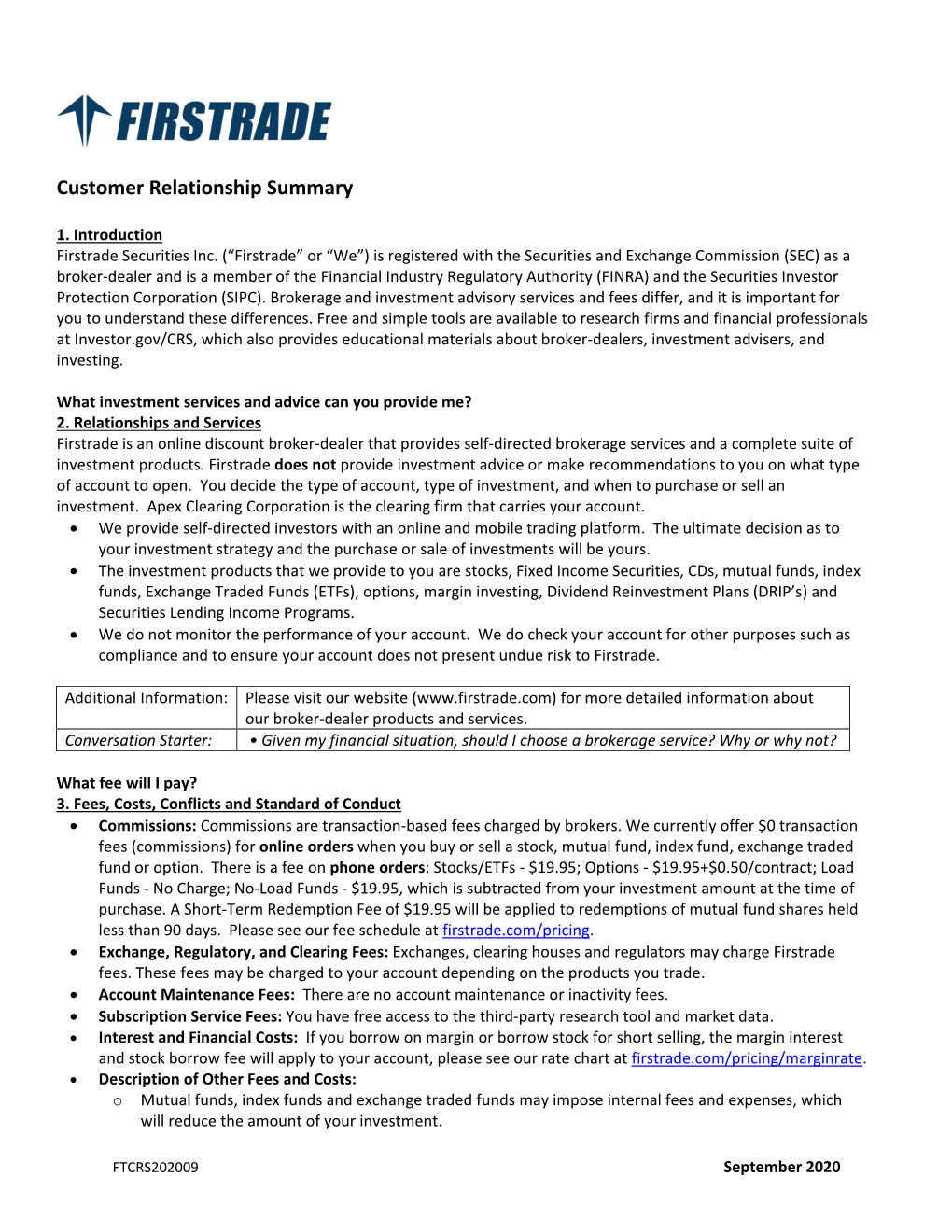 Customer Relationship Summary