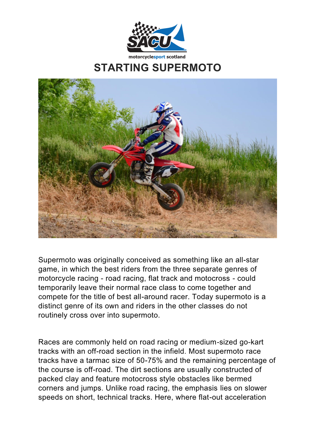 Starting Supermoto