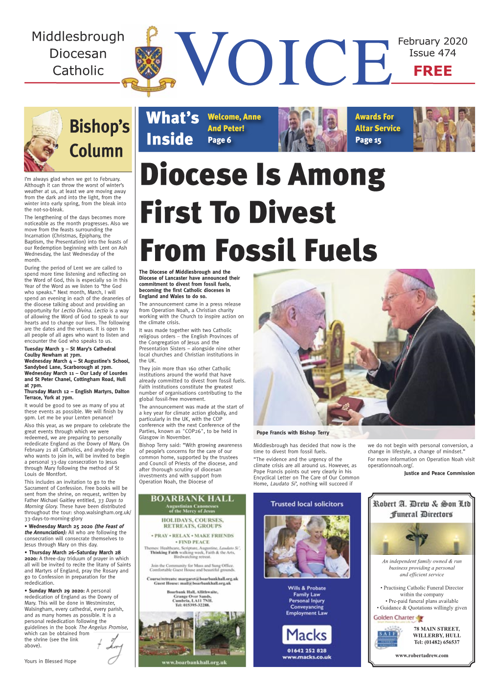 Diocese Is Among First to Divest from Fossil Fuels
