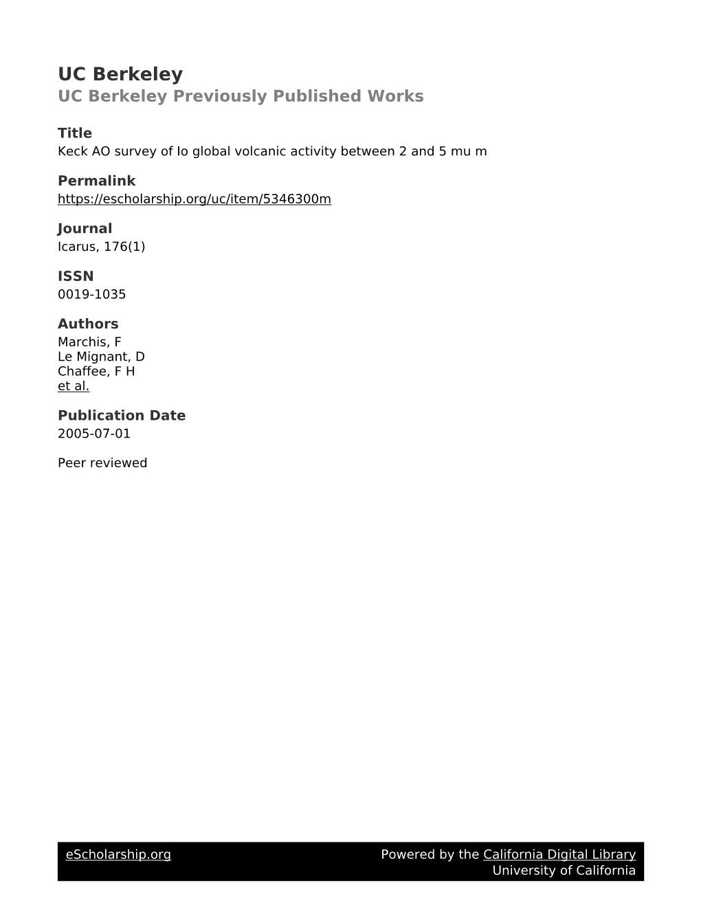 Keck AO Survey of Io Global Volcanic Activity Between 2 and 5 Mu M