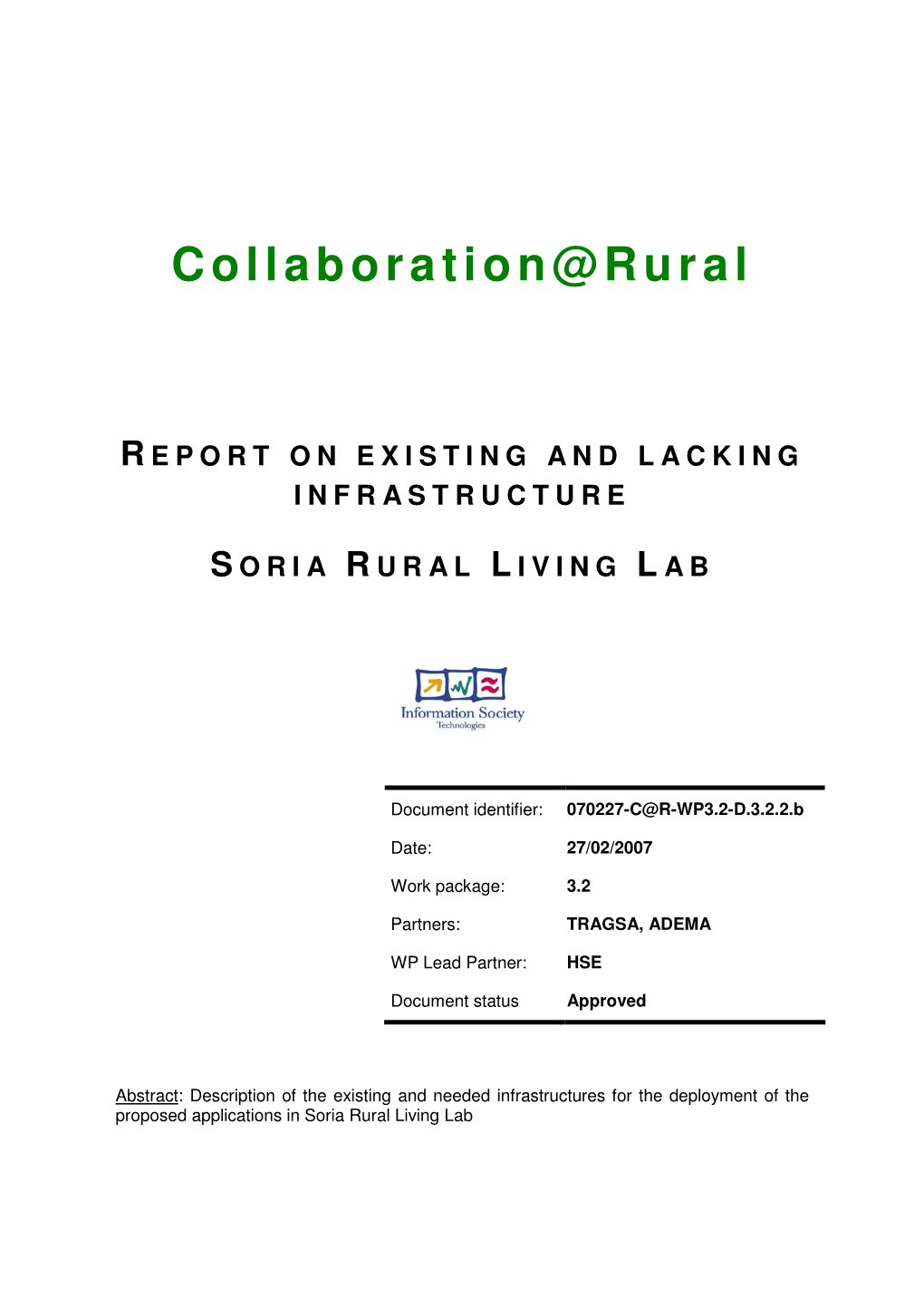 Collaboration@Rural REPORT on EXISTING and LACKING
