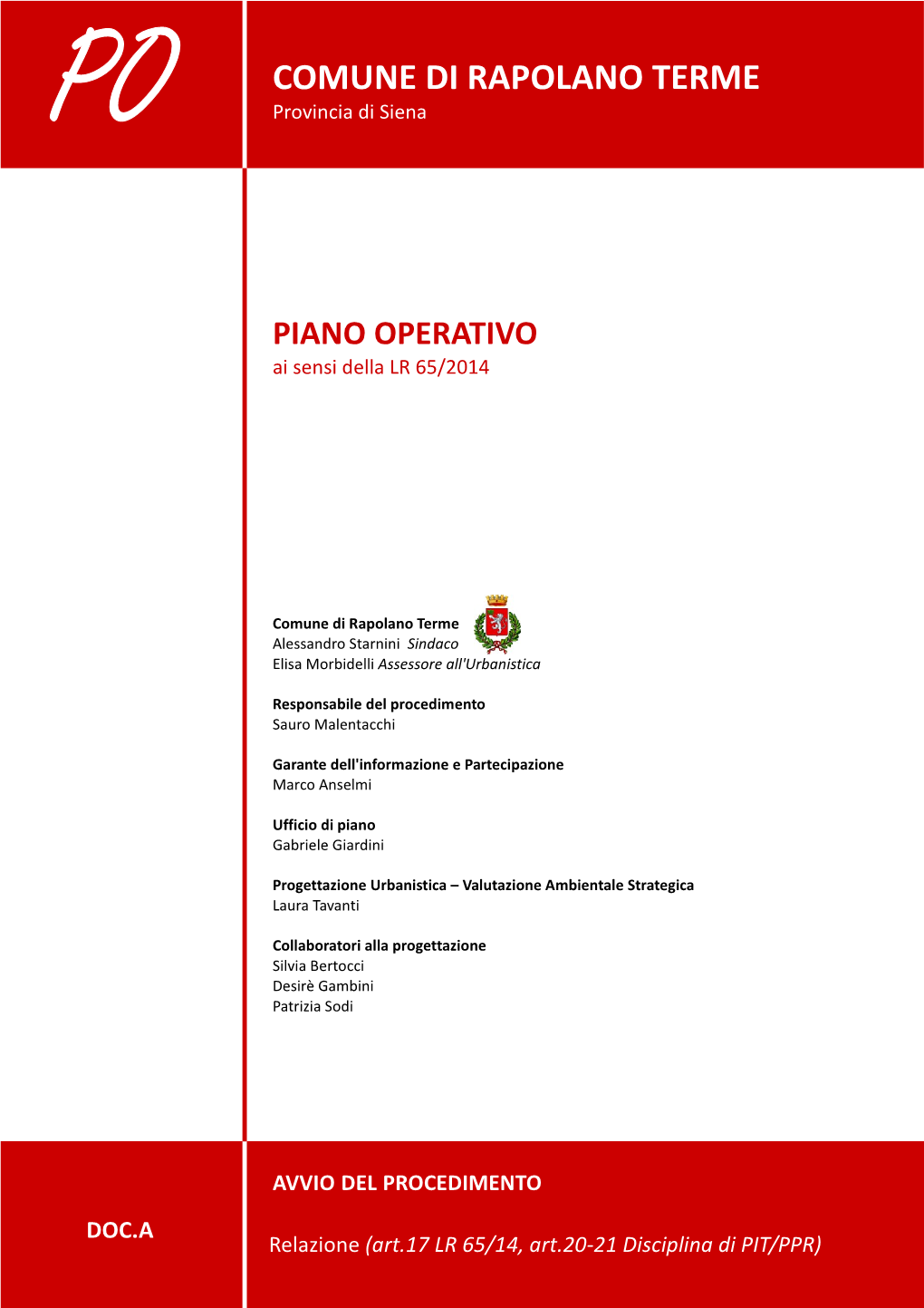 PIANO OPERATIVO Ai Sensi Della LR 65/2014