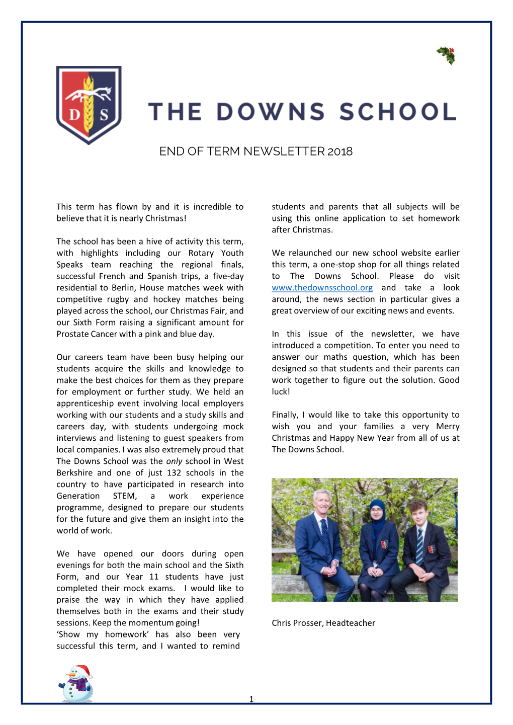 End of Term Newsletter 2018
