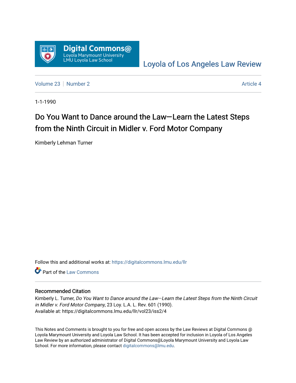 Do You Want to Dance Around the Lawâ•Fllearn the Latest Steps from the Ninth Circuit in Midler V. Ford Motor Company