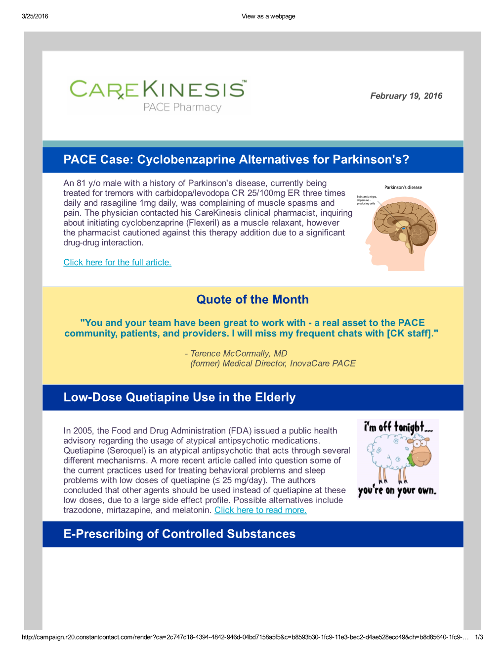 PACE Case: Cyclobenzaprine Alternatives for Parkinson's?