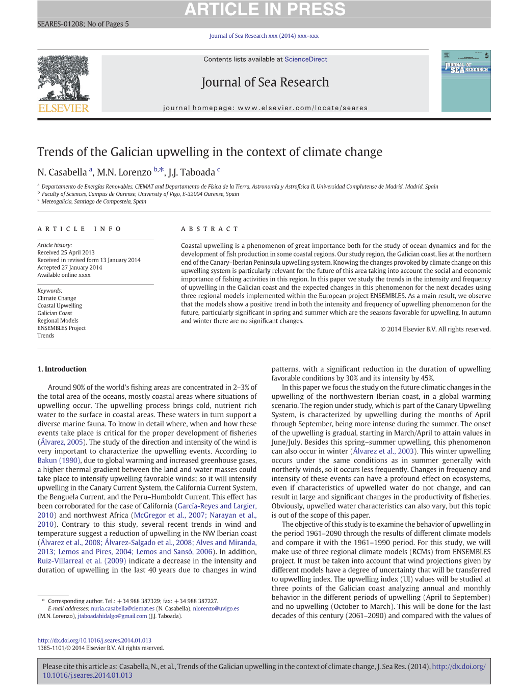 Trends of the Galician Upwelling in the Context of Climate Change