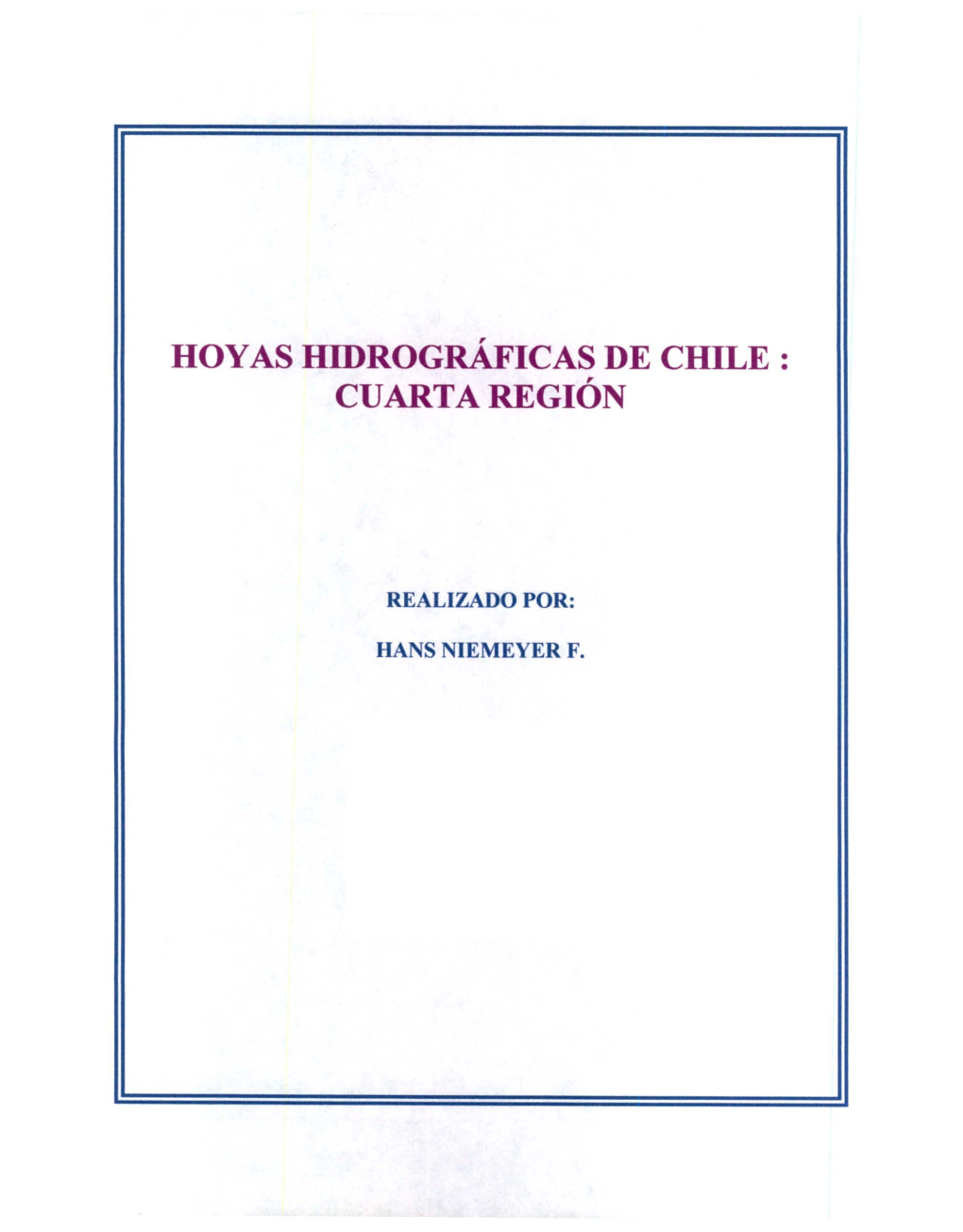 Hoyas Hidrográficas De Chile: Cuarta Región