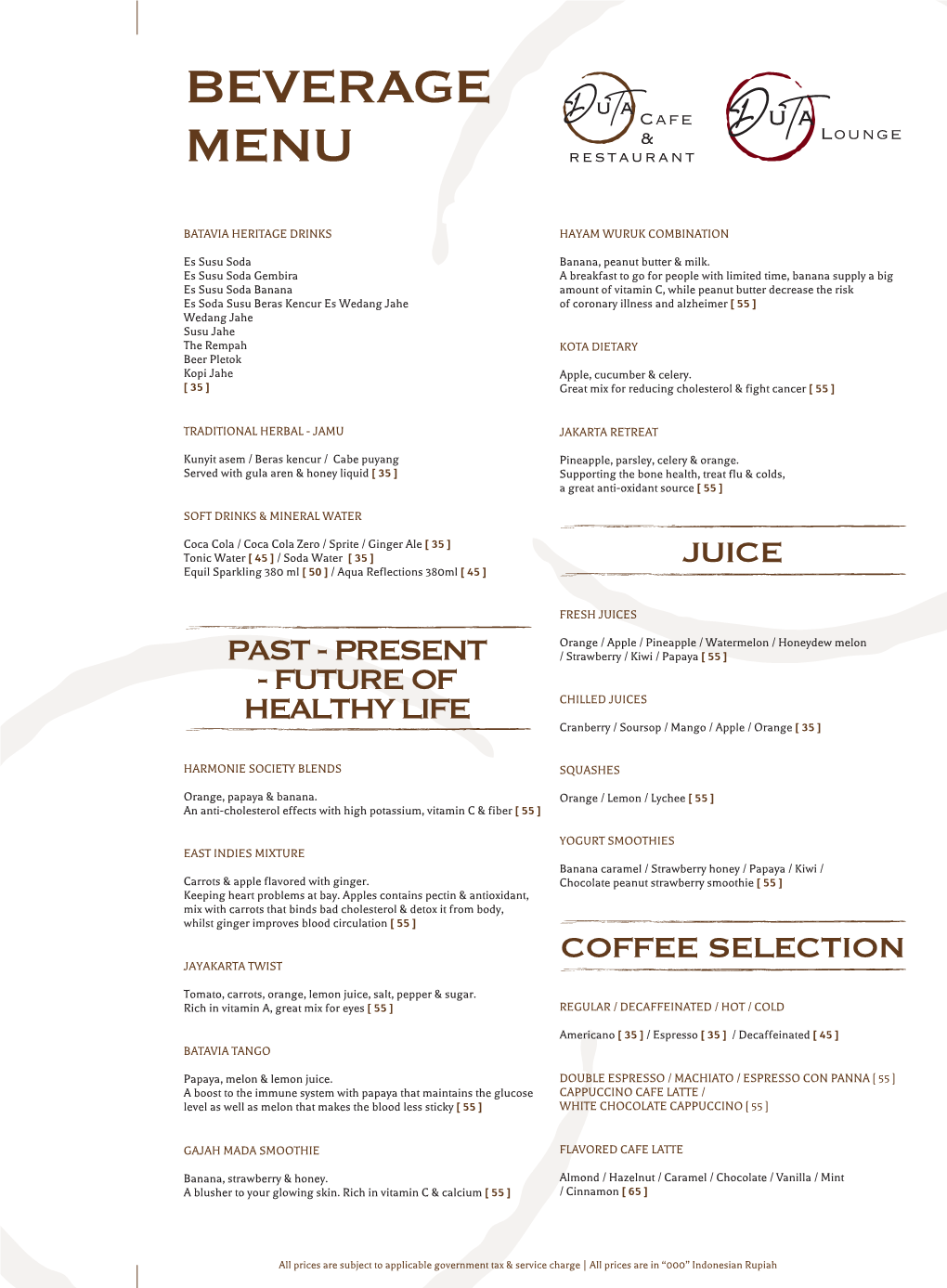 Beverage Menu