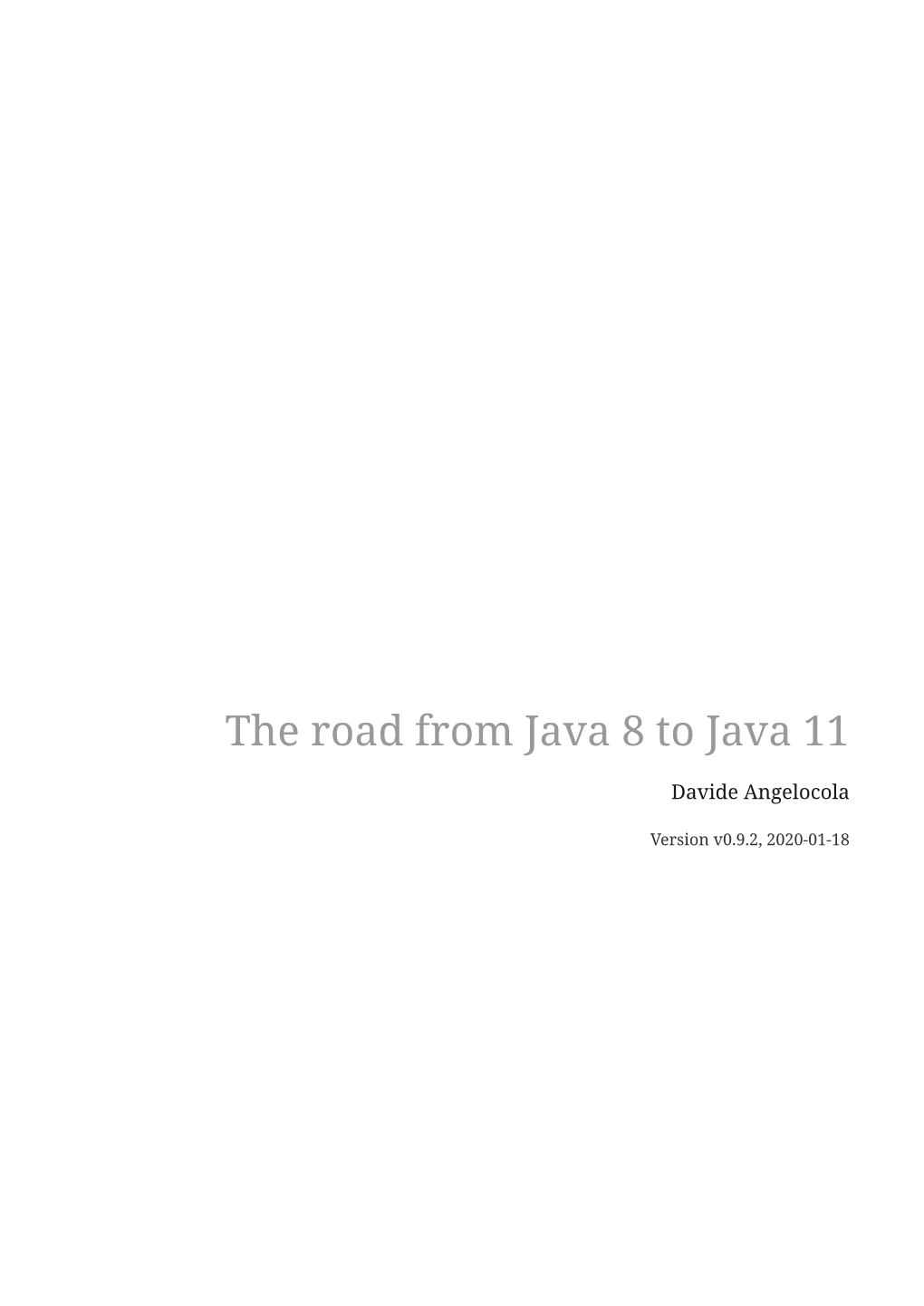The Road from Java 8 to Java 11