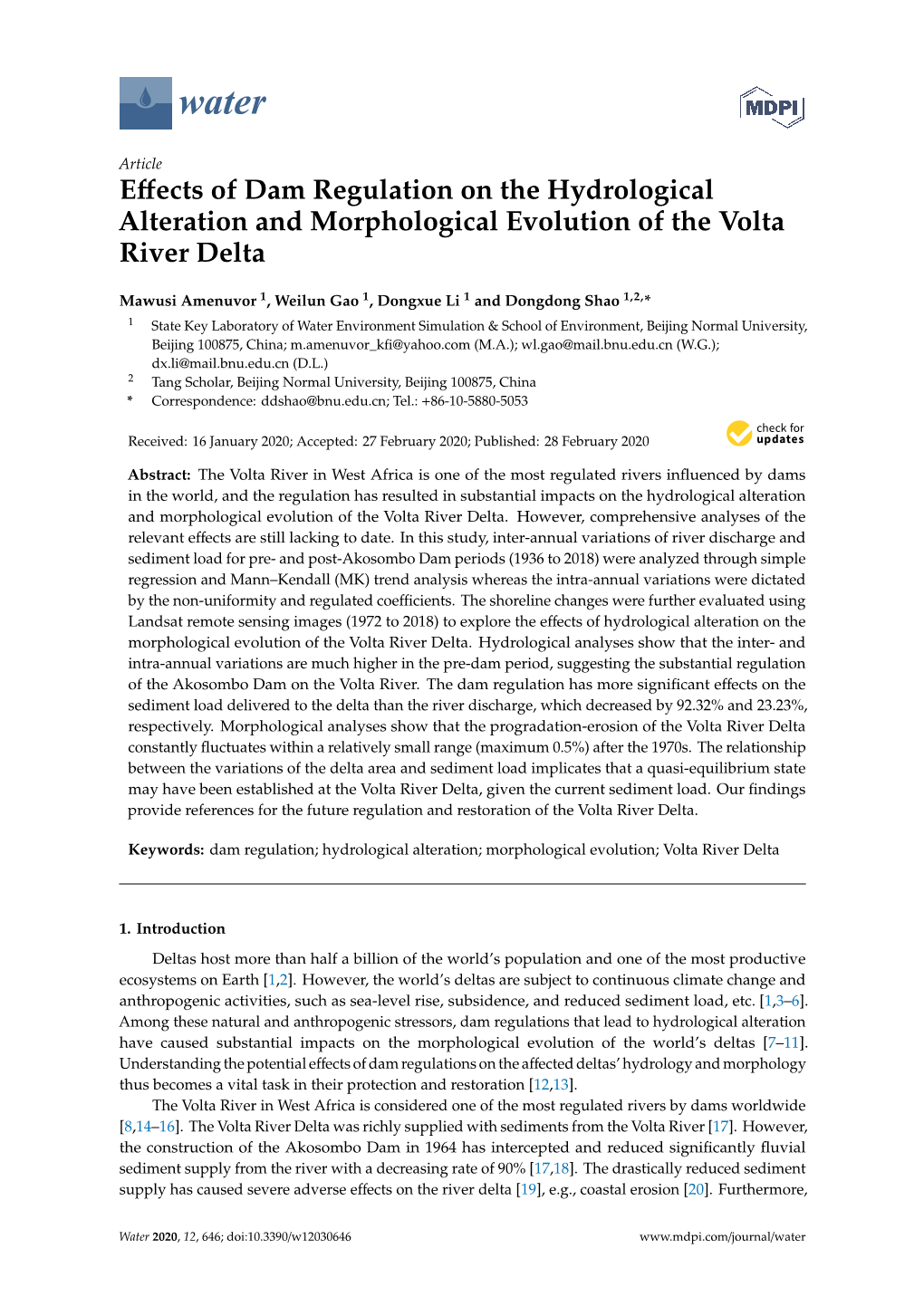 Effects of Dam Regulation on the Hydrological Alteration And