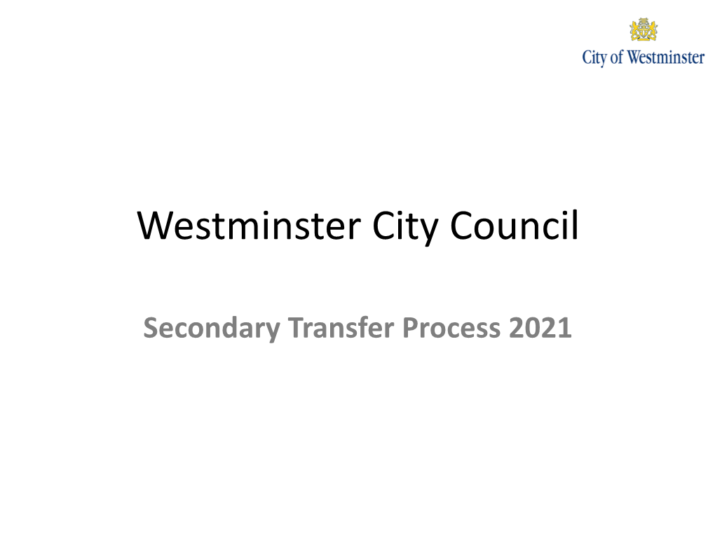 Secondary Transfer Process 2021 Topics