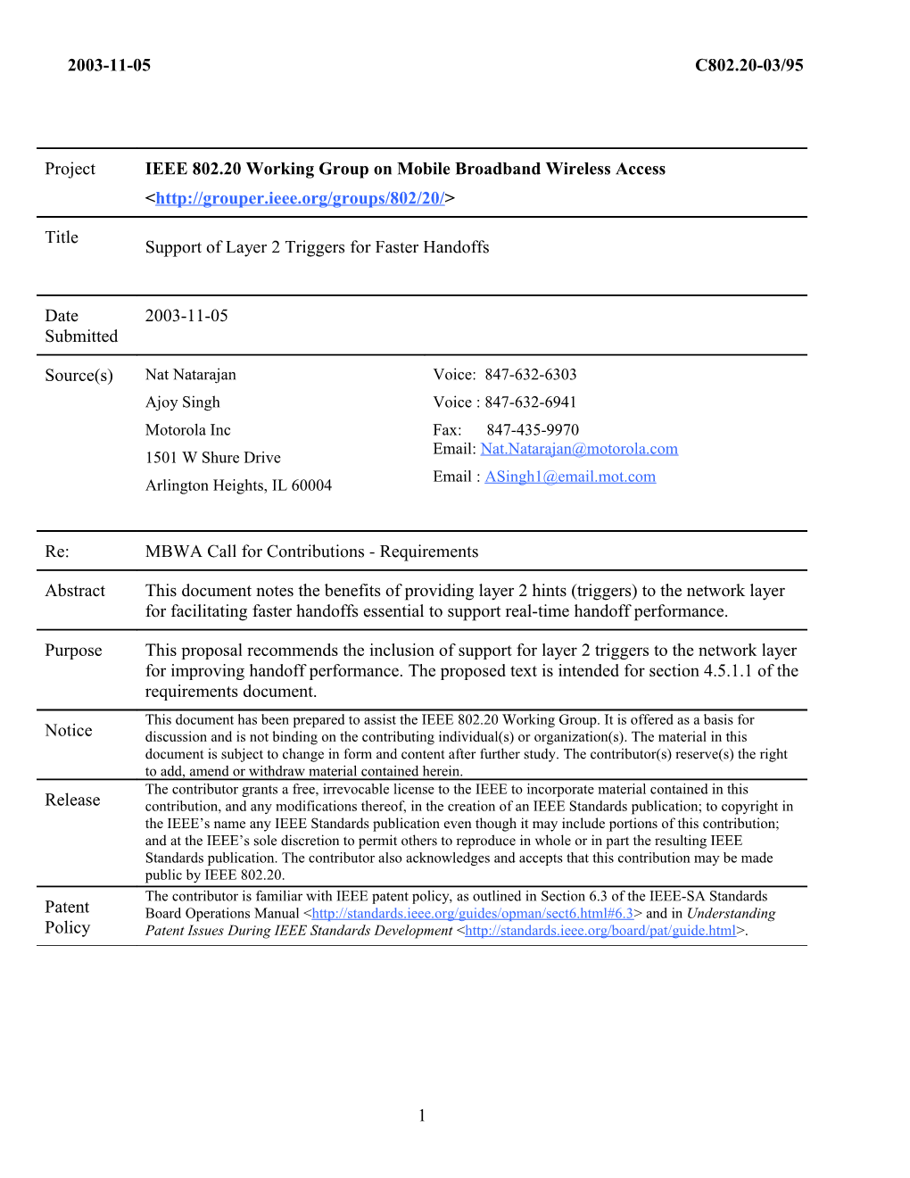 A Significant Percentage of Handoffs Between 802.20 Base Stations Is Likely to Cause A