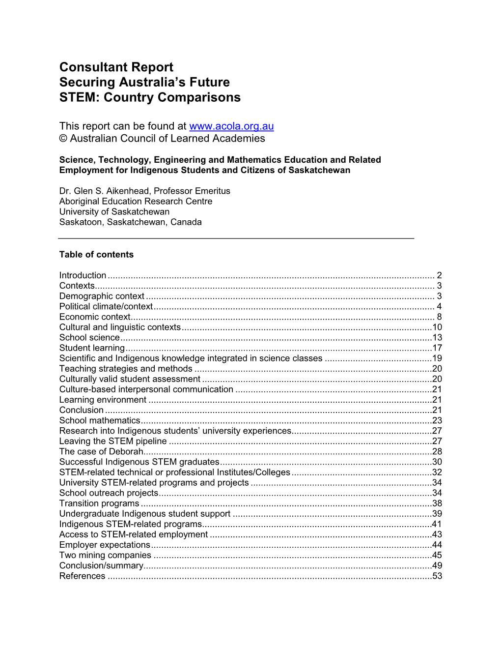 STEM Education and Related Employment