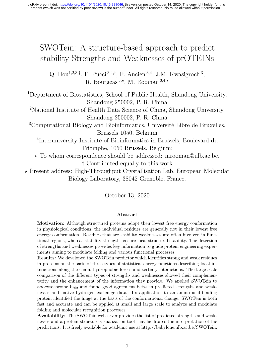 A Structure-Based Approach to Predict Stability Strengths and Weaknesses of Proteins