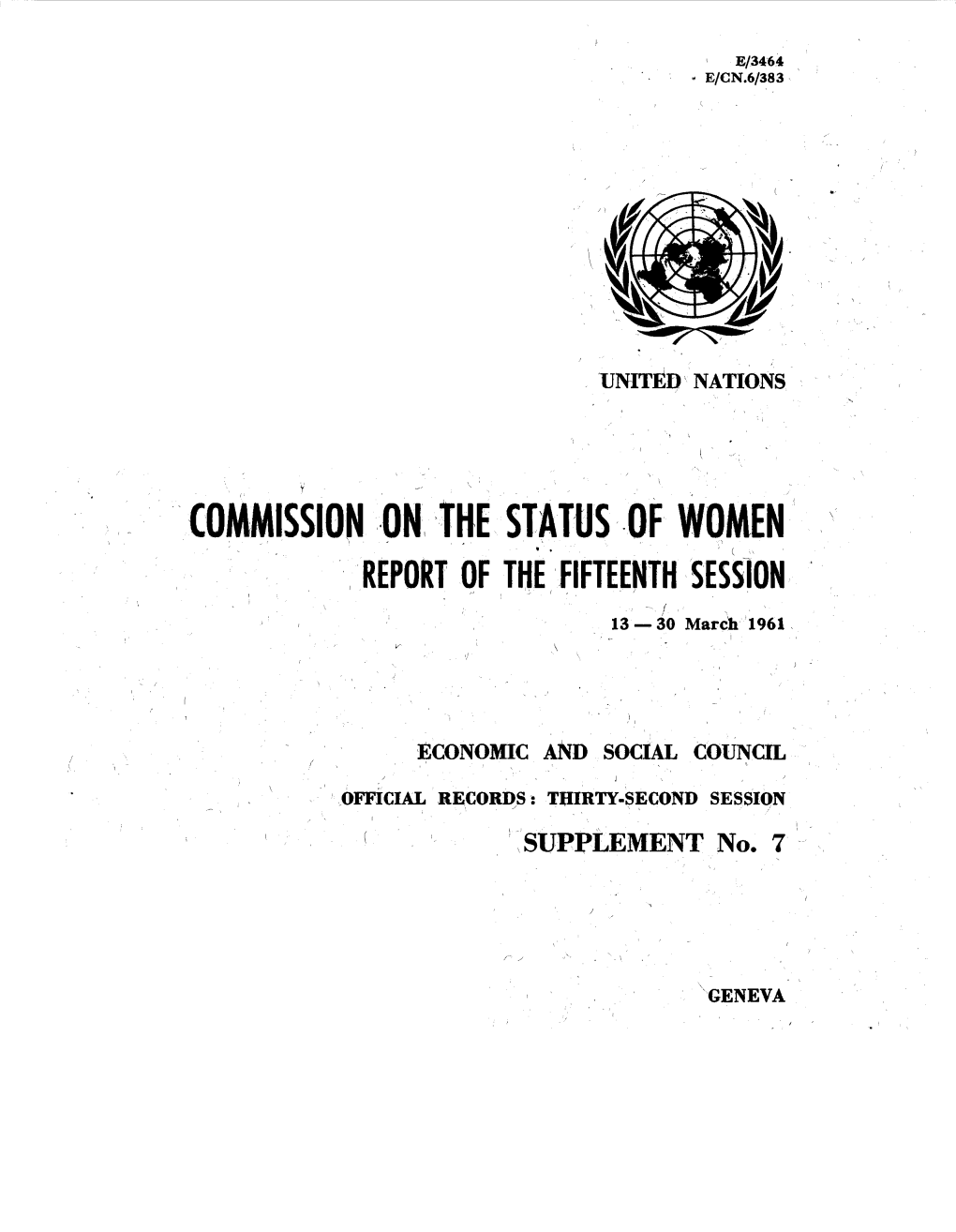 Commission .·On ·The Stat·Us--Of Women