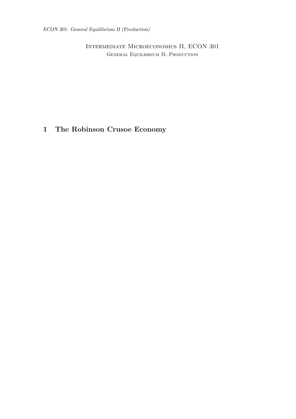 1 the Robinson Crusoe Economy