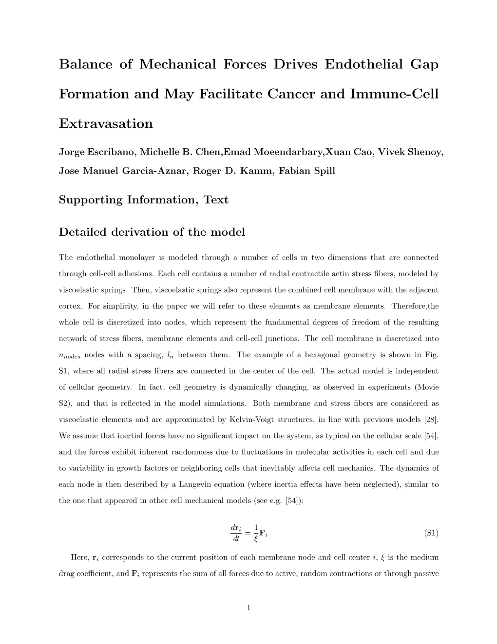 Balance of Mechanical Forces Drives Endothelial Gap Formation And