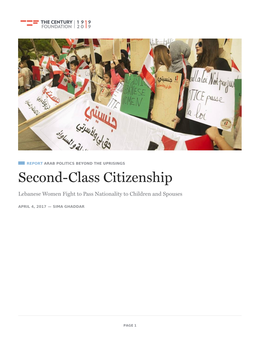 Second-Class Citizenship