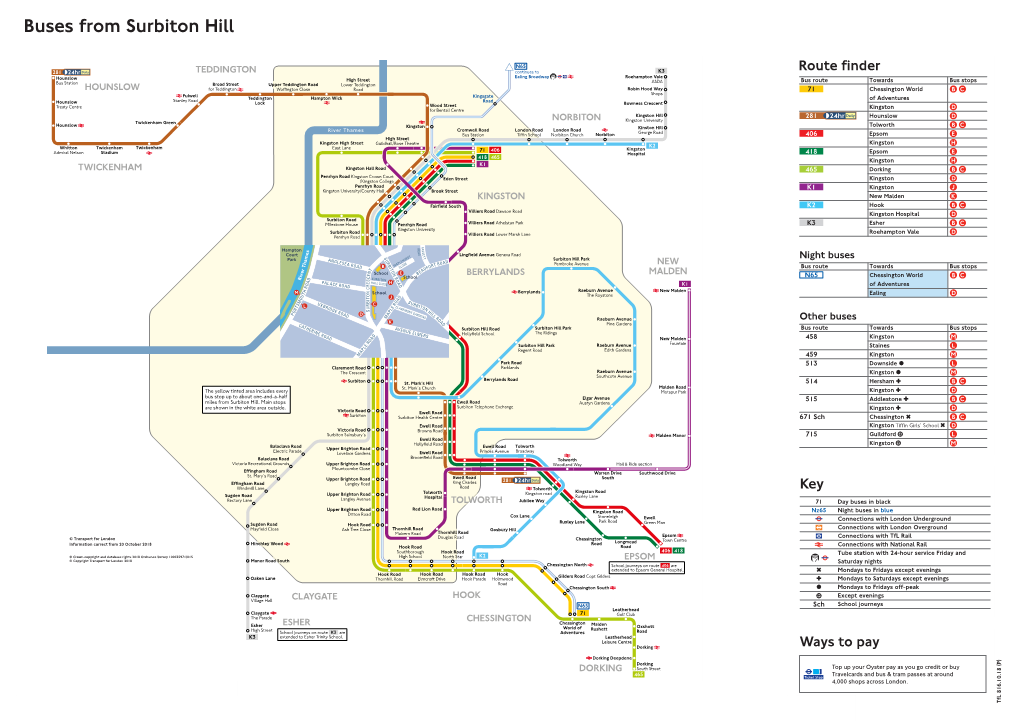 Buses from Surbiton Hill