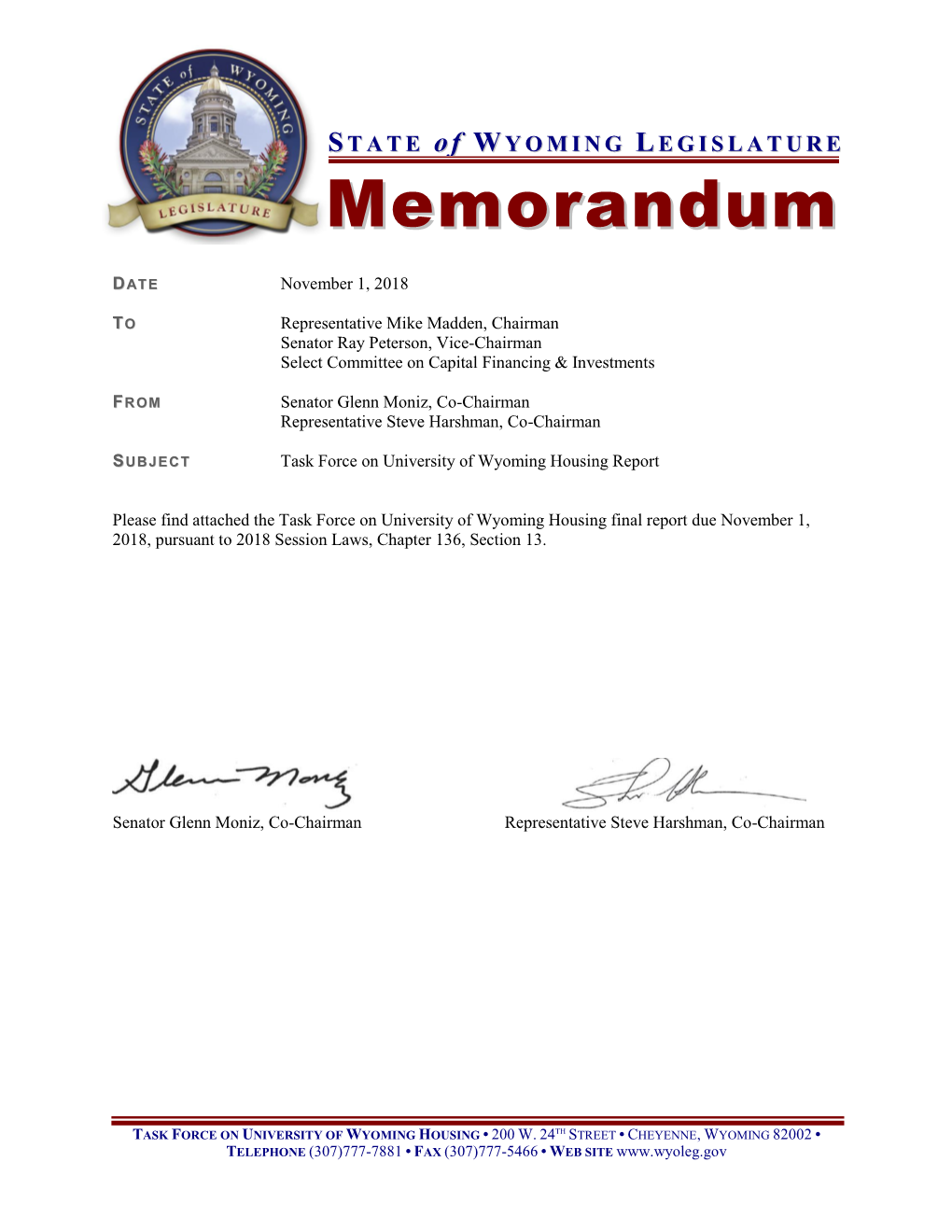 Memorandum of Initial Findings (Appendix 2-01)