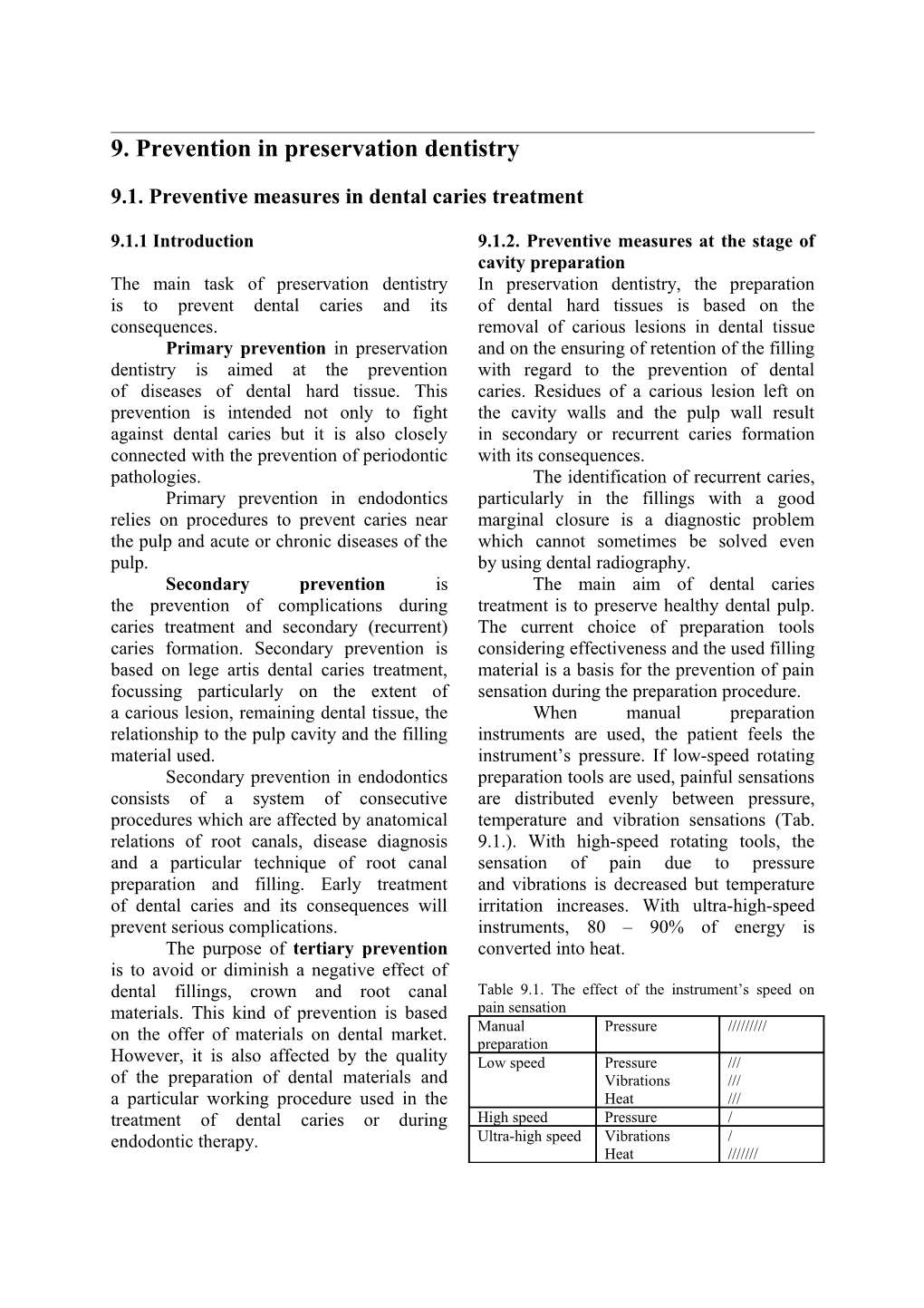 9.1. Preventive Measures in Dental Caries Treatment