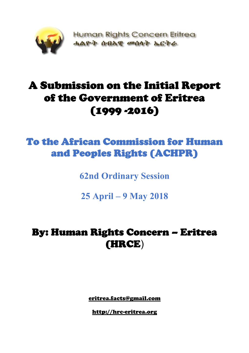 Response to Eritrea: Initial REPORT