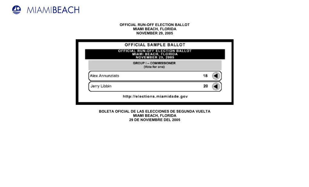 Official General Election Ballot