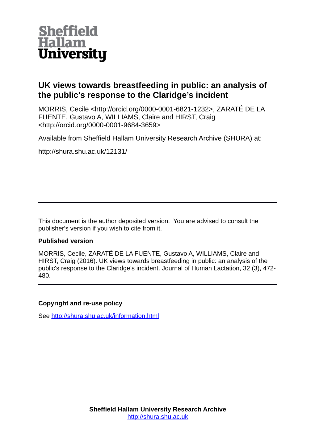 UK Views Towards Breastfeeding in Public