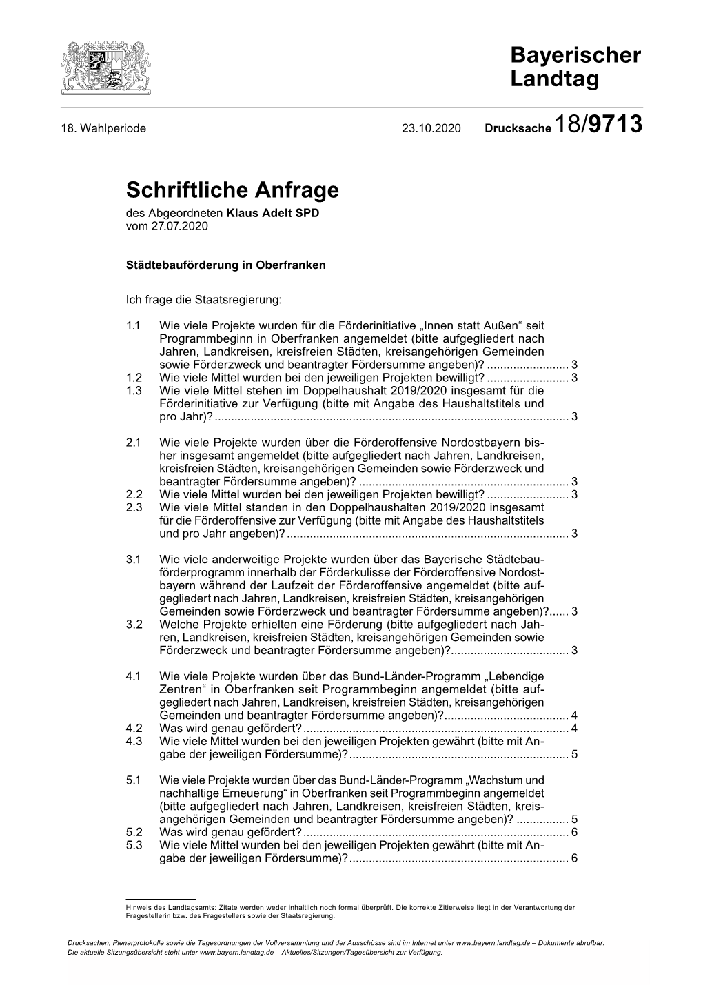 Städtebauförderung in Oberfranken