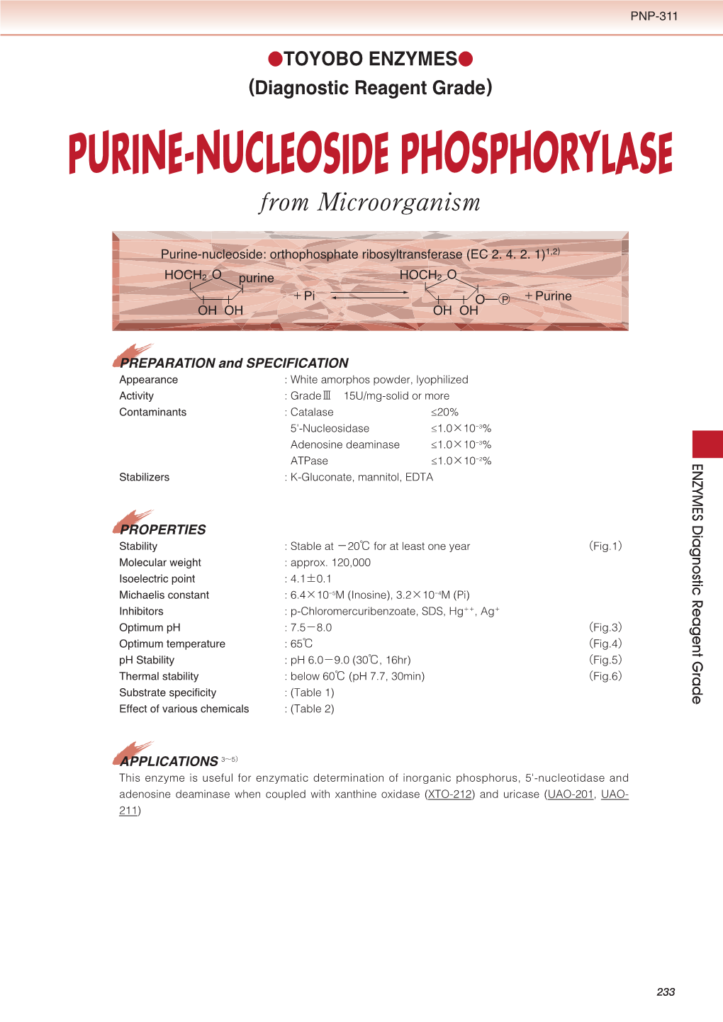 PURINE-NUCLEOSIDE PHOSPHORYLASE from Microorganism