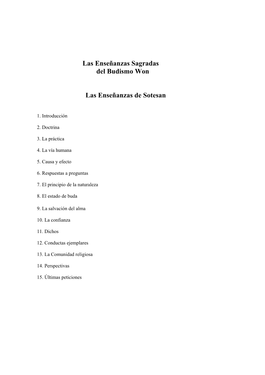 Las Enseñanzas Sagradas Del Budismo Won Las Enseñanzas De