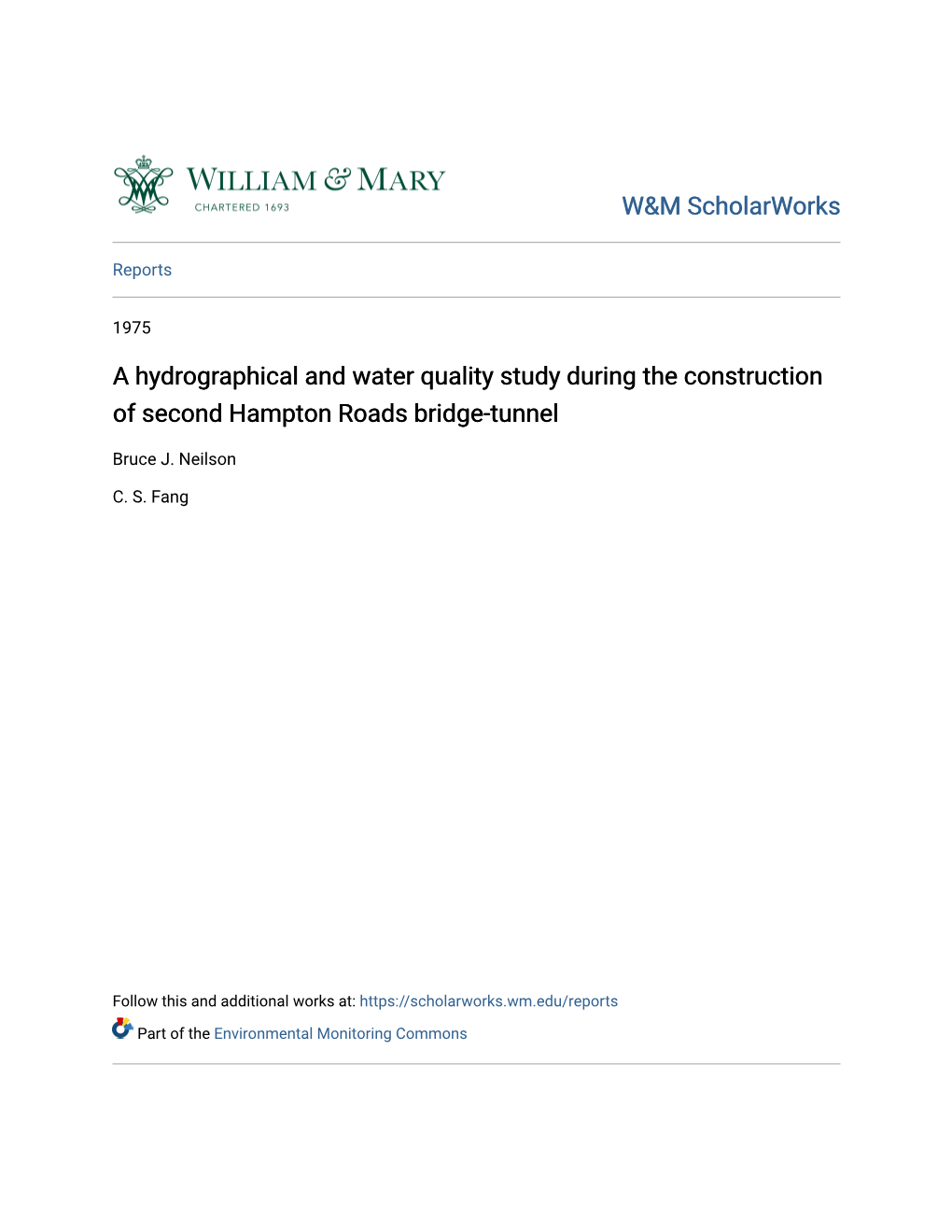 A Hydrographical and Water Quality Study During the Construction of Second Hampton Roads Bridge-Tunnel