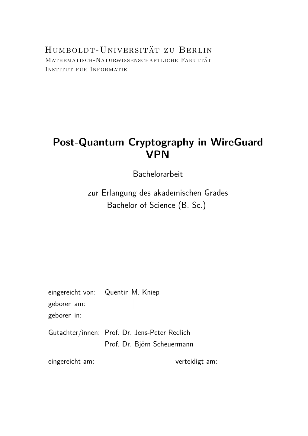 Post-Quantum Cryptography in Wireguard VPN