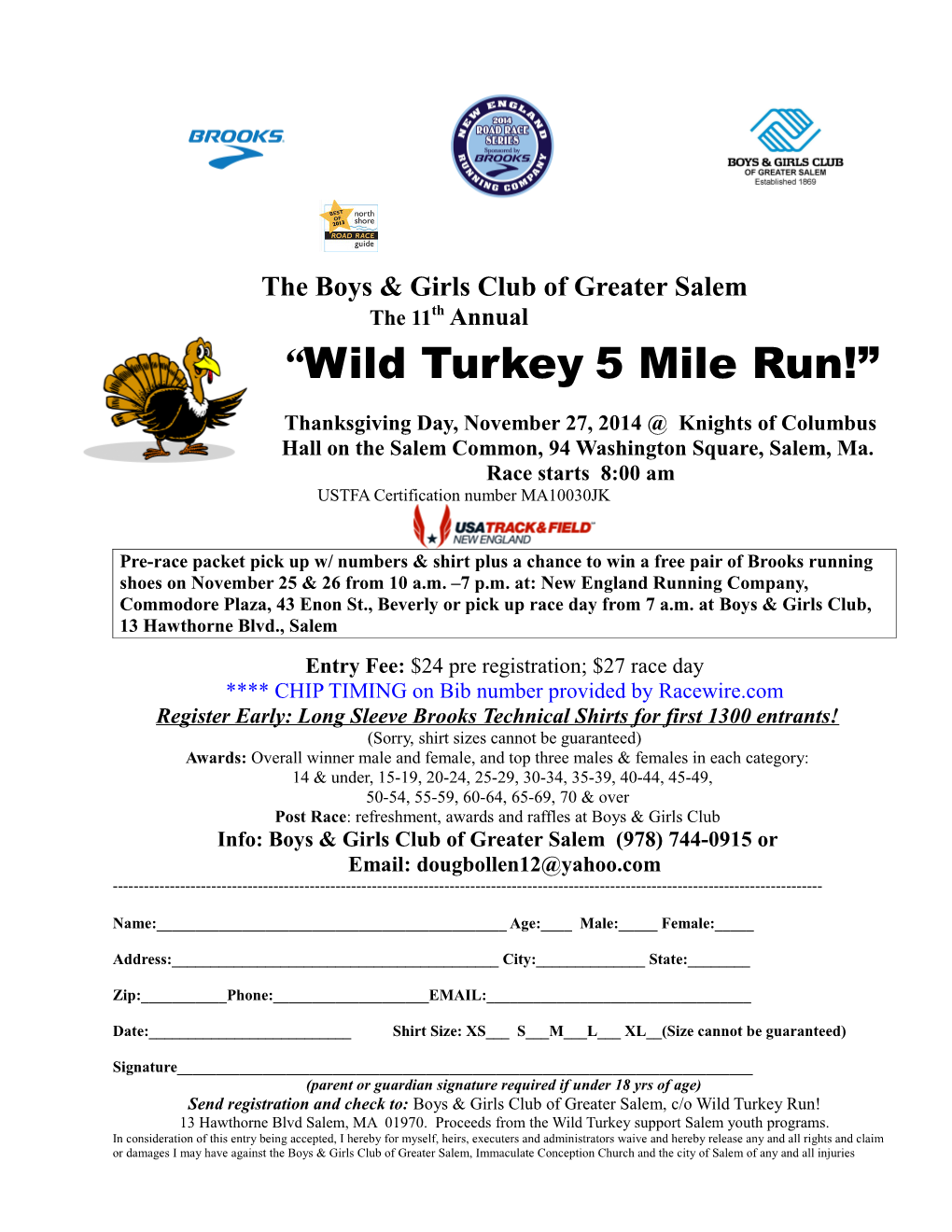 Wild Turkey 5 Mile Run!