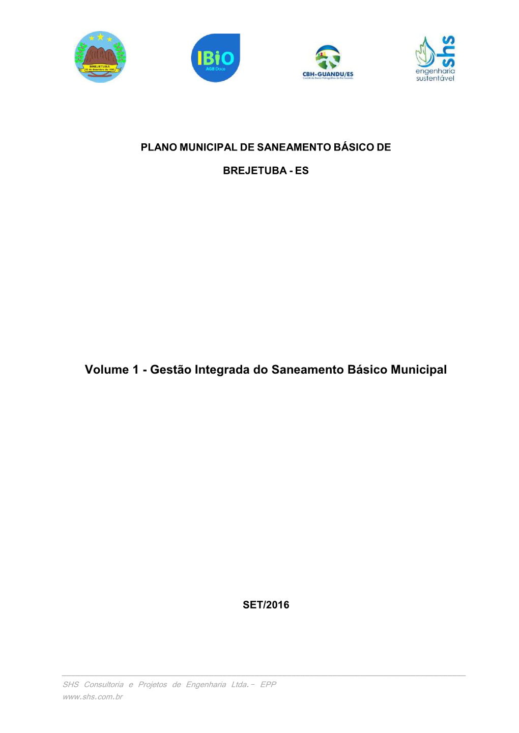 Volume 1 - Gestão Integrada Do Saneamento Básico Municipal