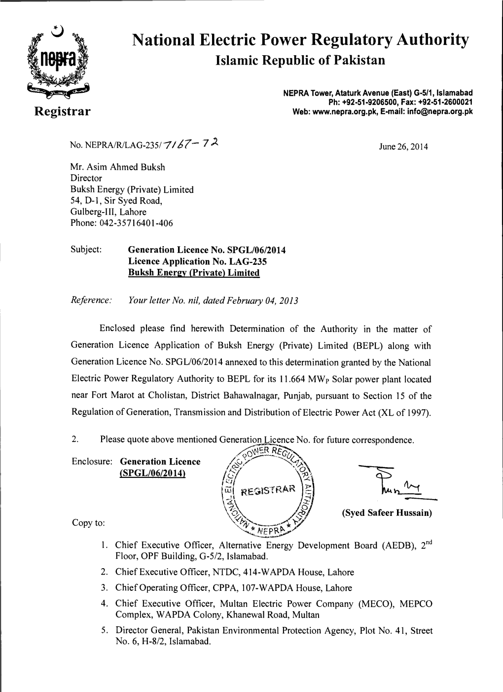 National Electric Power Regulatory Authority Islamic Republic of Pakistan