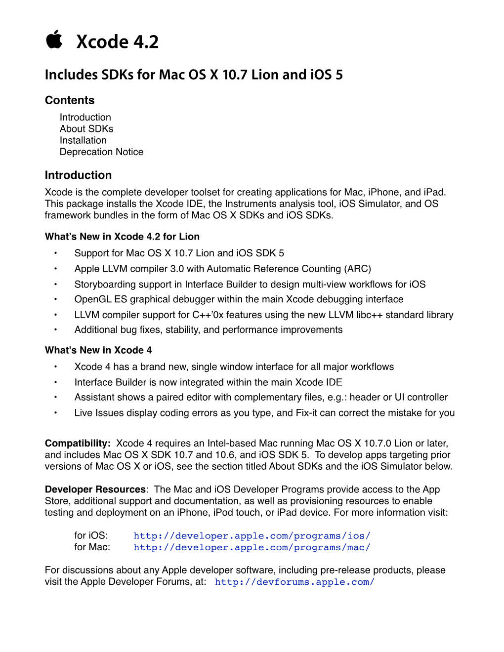 Final Readme Xcode 4.2 for Lion